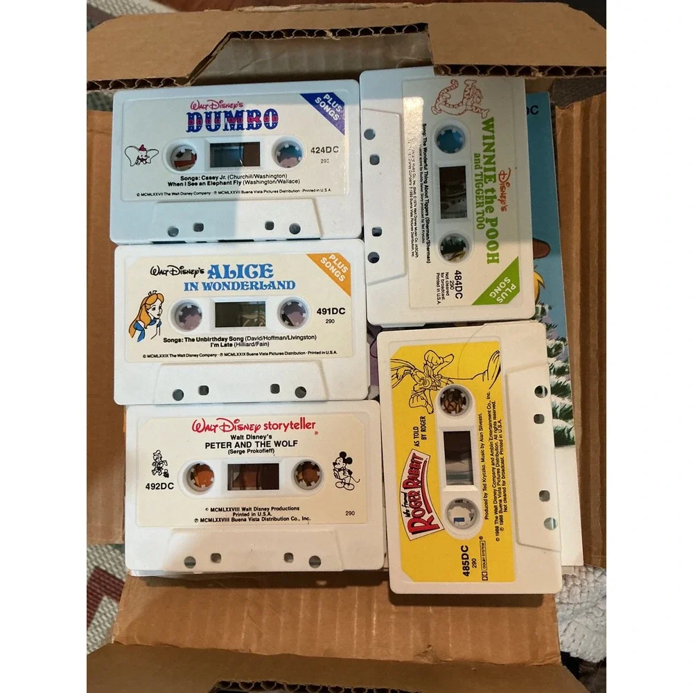 Vintage Disney 10 Read-Along Book and Cassette Tape Bundle